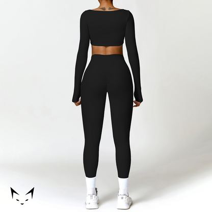 Crop Long Sleeve & Scrunch Butt Leggings Matched Set