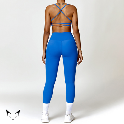 Cross Back Bra & Pocket Leggings Matched Set