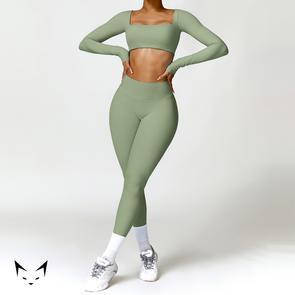 Crop Long Sleeve & Scrunch Butt Leggings Matched Set